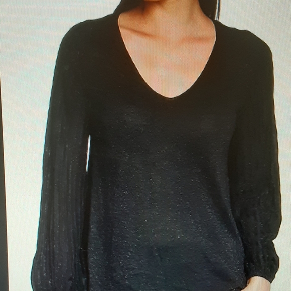 1. State Metallic V-Neck Sweater w/ Ribbed… - Picture 8 of 8